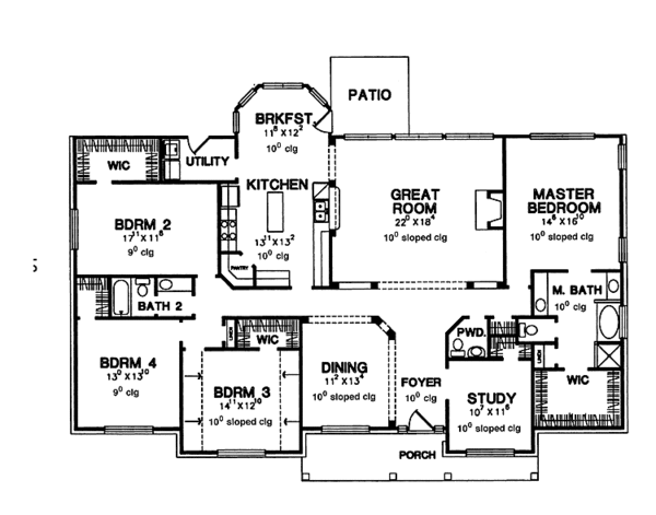 Architectural House Design - Country Floor Plan - Main Floor Plan #472-340