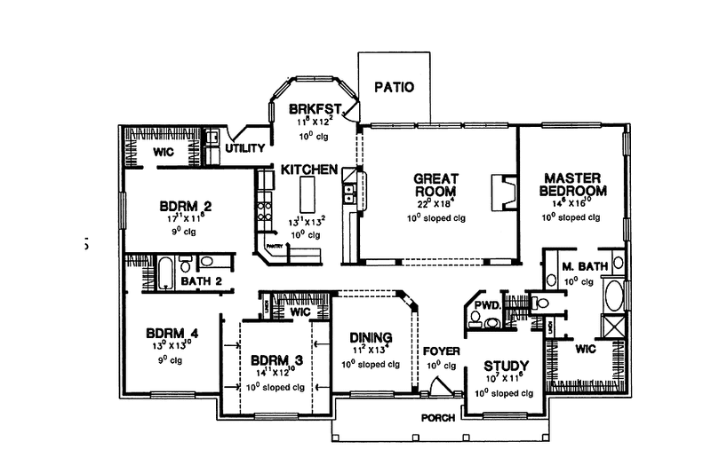 Home Plan - Floor Plan - Main Floor for Country House Plan #472-340 - 4 bed, 2.5 bath