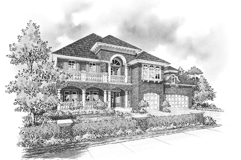 Home Plan - Exterior - Front Elevation 3 for Mediterranean House Plan #930-289 - 5 bed, 5.5 bath
