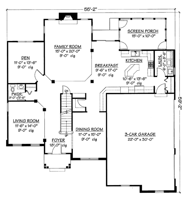 House Design - Classical Floor Plan - Main Floor Plan #978-23