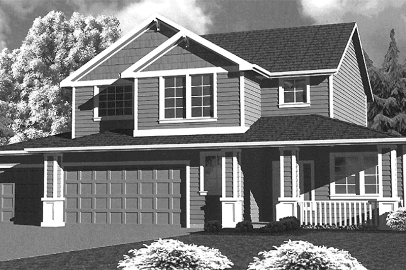 Architectural House Design - Country Exterior - Front Elevation Plan #997-1