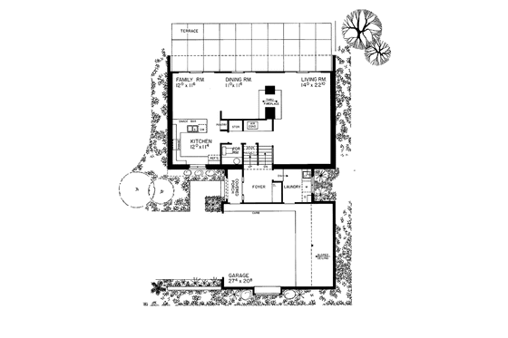 Floor Plan - Main Floor for Country House Plan #72-748 - 4 bed, 2.5 bath