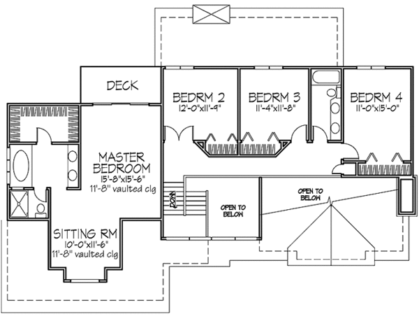 Architectural House Design - Prairie Floor Plan - Upper Floor Plan #320-1105