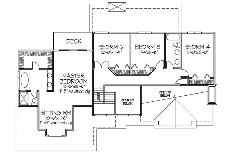 Home Plan - Floor Plan - Upper Floor for Prairie House Plan #320-1105 - 3 bed, 2.5 bath