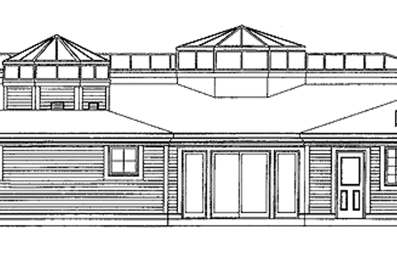 Exterior - Rear Elevation for Contemporary House Plan #72-1070 - 3 bed, 2 bath