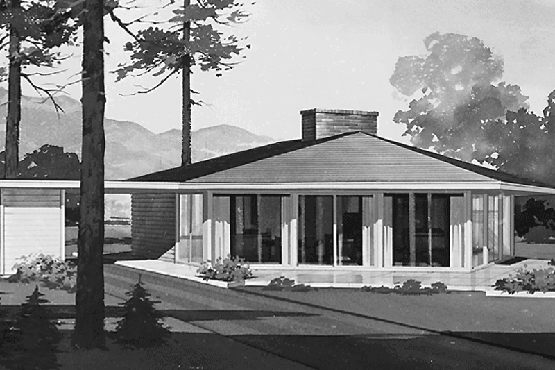 House Blueprint - Contemporary Exterior - Front Elevation Plan #72-528