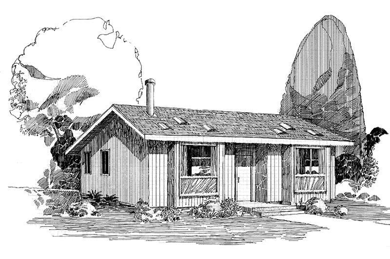 Home Plan - Exterior - Front Elevation 3 for Bungalow House Plan #60-899 - 3 bed, 2 bath