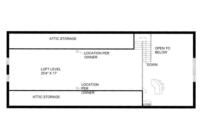 Architectural House Design - Floor Plan - Upper Floor for Contemporary House Plan #117-855 - 1 bed, 2 bath