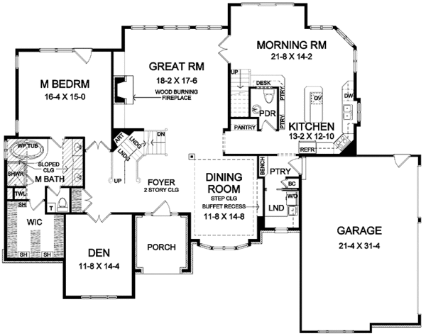 Dream House Plan - Craftsman Floor Plan - Main Floor Plan #328-399