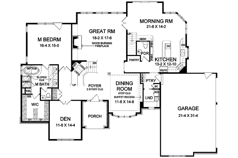 Dream House Plan - Floor Plan - Main Floor for Craftsman House Plan #328-399 - 4 bed, 3.5 bath