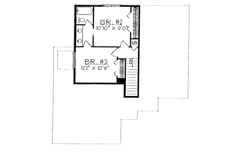 Architectural House Design - Floor Plan - Upper Floor for Country House Plan #70-1303 - 3 bed, 2.5 bath