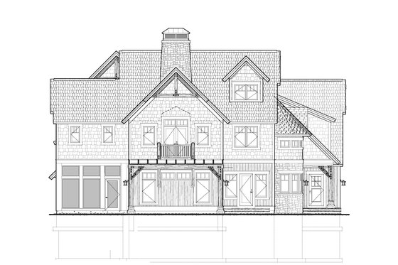 Exterior - Rear Elevation for Country House Plan #928-214 - 5 bed, 4.5 bath
