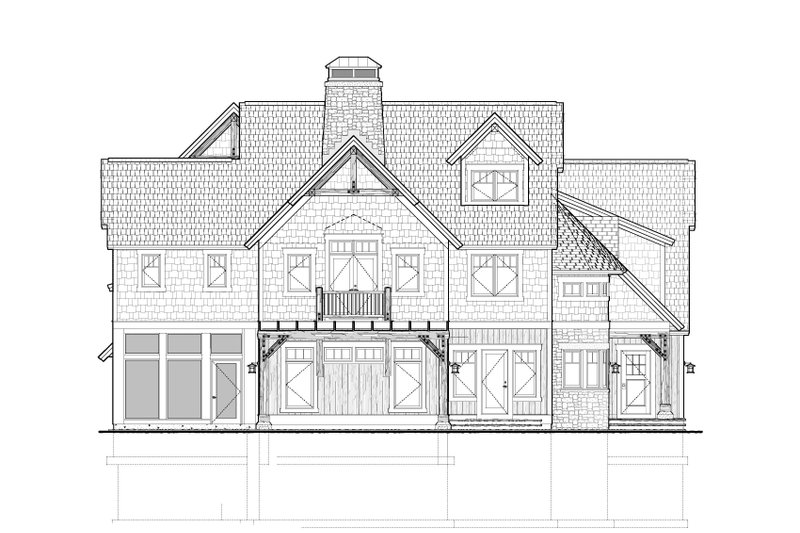 Home Plan - Exterior - Rear Elevation for Country House Plan #928-214 - 5 bed, 4.5 bath