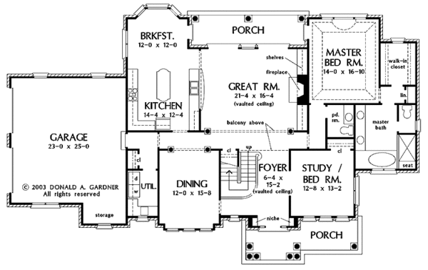 Architectural House Design - Traditional Floor Plan - Main Floor Plan #929-696