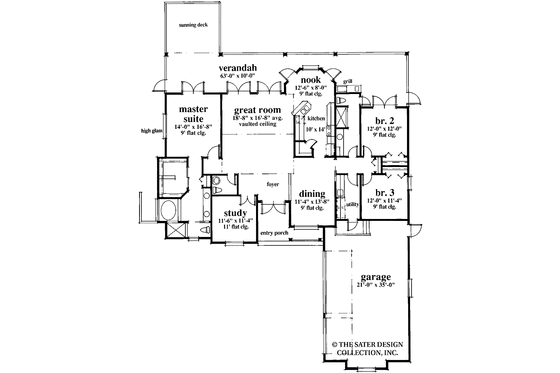 Floor Plan - Main Floor for Country House Plan #930-26 - 3 bed, 2.5 bath
