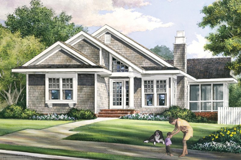 Architectural House Design - Bungalow Exterior - Front Elevation Plan #137-360