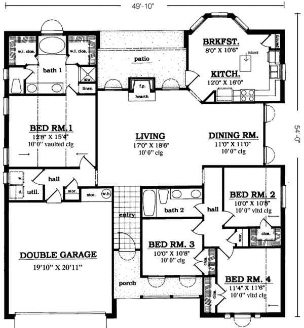 House Plan Design - Country Floor Plan - Main Floor Plan #42-698