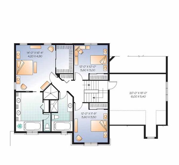 Dream House Plan - Country Floor Plan - Upper Floor Plan #23-2556