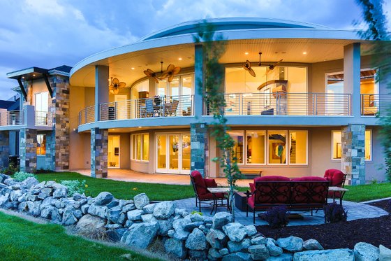 Exterior - Rear Elevation for Modern House Plan #920-18 - 5 bed, 4 bath