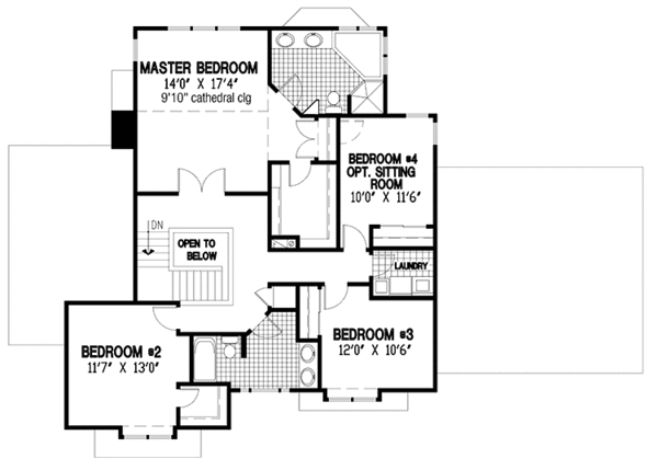 Dream House Plan - Traditional Floor Plan - Upper Floor Plan #953-83