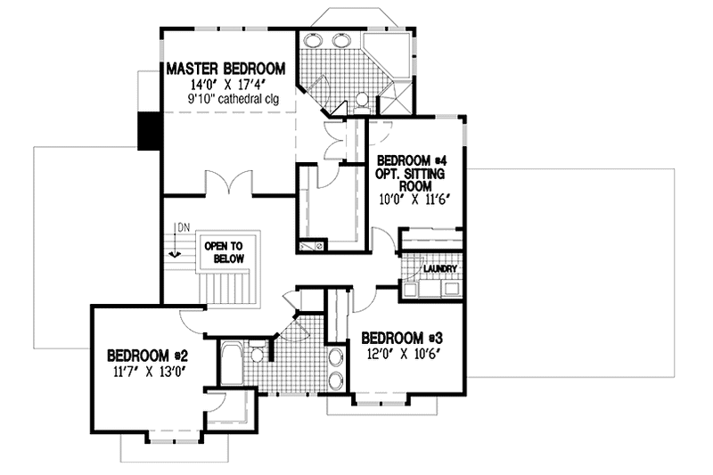 Architectural House Design - Floor Plan - Upper Floor for Traditional House Plan #953-83 - 3 bed, 2.5 bath