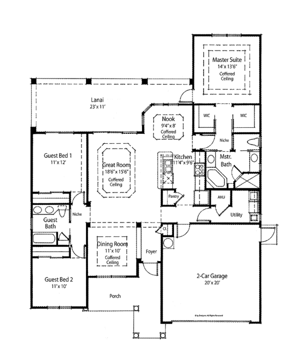 Country Floor Plan - Main Floor Plan #938-12