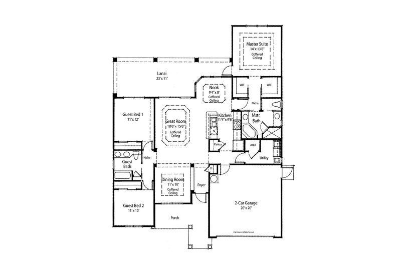 Home Plan - Floor Plan - Main Floor for Country House Plan #938-12 - 3 bed, 2 bath