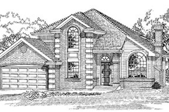 Exterior - Front Elevation for European House Plan #47-269 - 3 bed, 3 bath