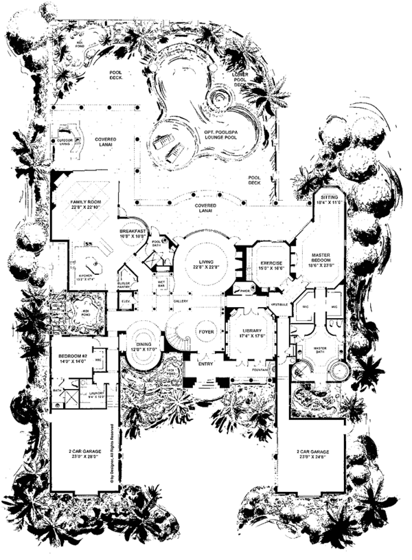 House Blueprint - Mediterranean Floor Plan - Main Floor Plan #1017-75