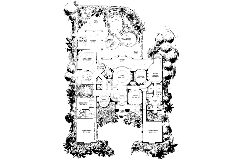 Home Plan - Floor Plan - Main Floor for Mediterranean House Plan #1017-75 - 5 bed, 6.5 bath