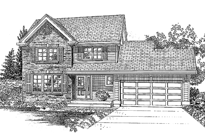 Home Plan - Colonial Exterior - Front Elevation Plan #47-904