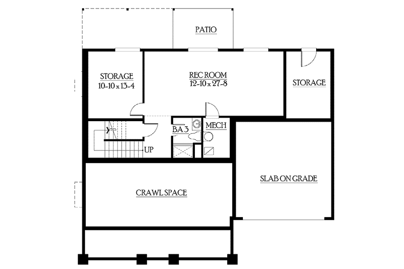 Architectural House Design - Floor Plan - Lower Floor for Craftsman House Plan #132-370 - 4 bed, 3.5 bath