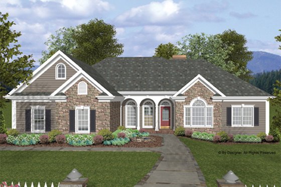 Exterior - Front Elevation 3 for Craftsman House Plan #56-685 - 3 bed, 2.5 bath