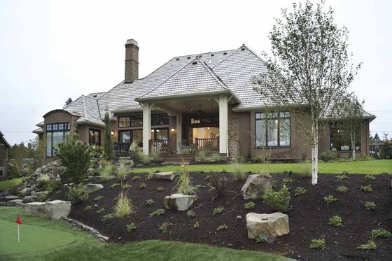 Exterior - Rear Elevation 1 for European House Plan #48-878 - 4 bed, 3.5 bath