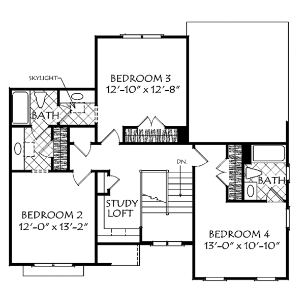 House Design - European Floor Plan - Upper Floor Plan #927-499