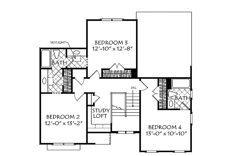 Home Plan - Floor Plan - Upper Floor for European House Plan #927-499 - 4 bed, 3.5 bath