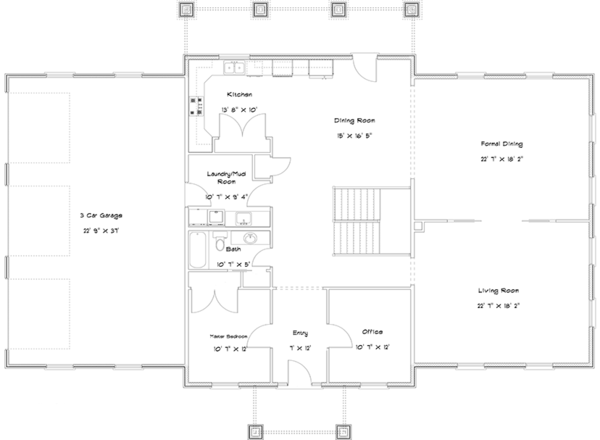 Ranch Floor Plan - Main Floor Plan #1060-23