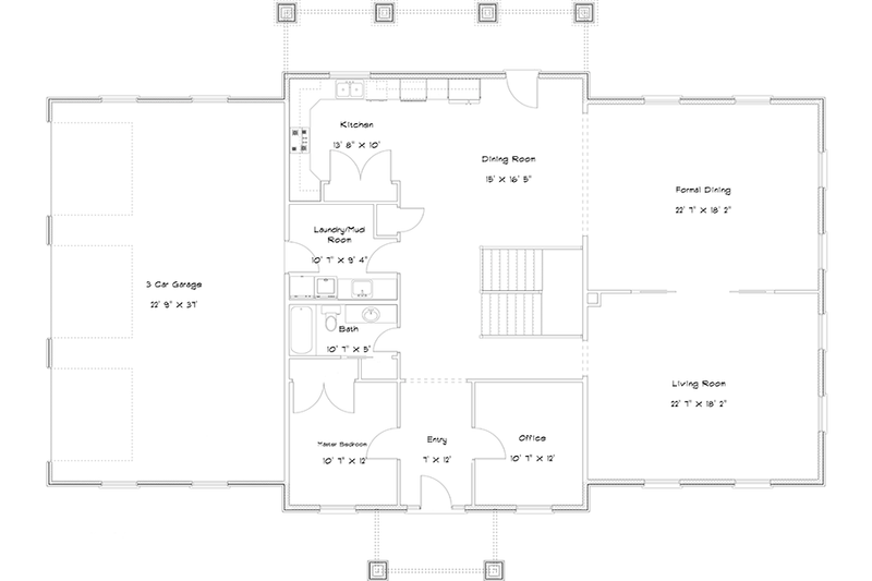Home Plan - Floor Plan - Main Floor for Ranch House Plan #1060-23 - 4 bed, 2 bath
