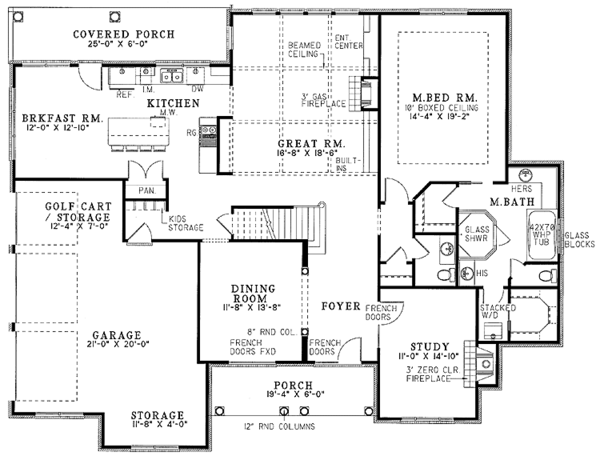 Architectural House Design - Traditional Floor Plan - Main Floor Plan #17-2638