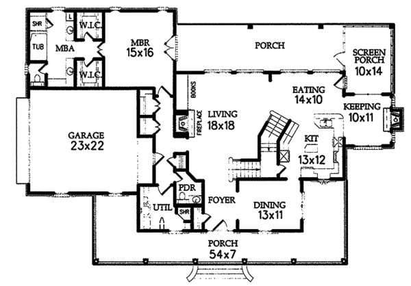 House Plan Design - Country Floor Plan - Main Floor Plan #15-351