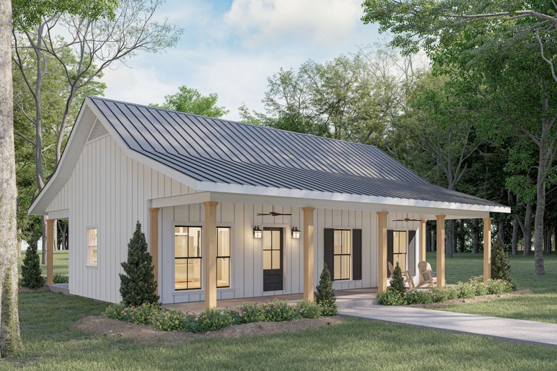 House Design - Exterior - Front Elevation 3 for Cottage House Plan #44-298 - 2 bed, 1 bath