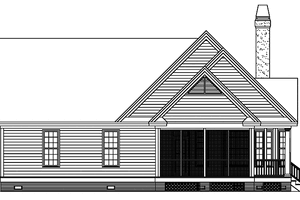 Exterior - Rear Elevation 3 for Country House Plan #929-644 - 3 bed, 2.5 bath
