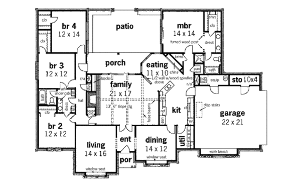Home Plan - European Floor Plan - Main Floor Plan #45-350