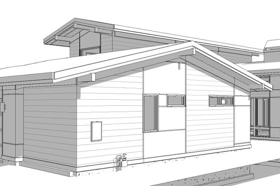 Exterior - Rear Elevation for Modern House Plan #895-158 - 3 bed, 2.5 bath