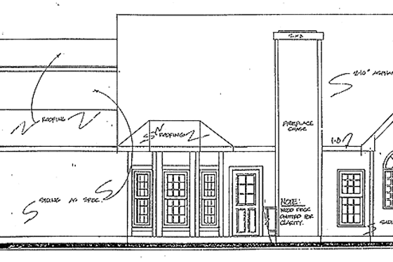 Exterior - Rear Elevation for Country House Plan #56-653 - 3 bed, 2.5 bath