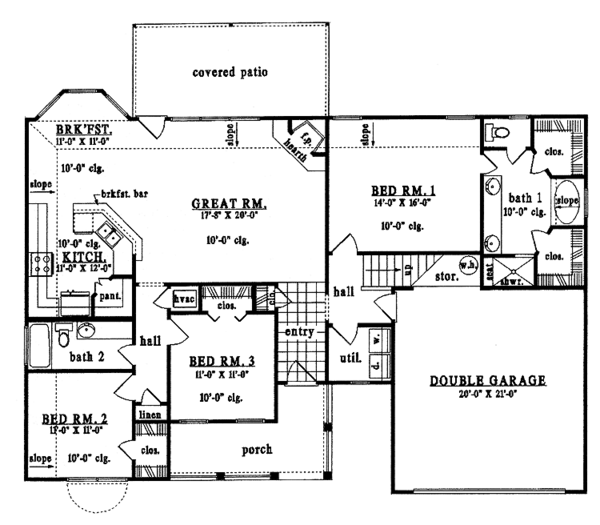 Home Plan - Country Floor Plan - Main Floor Plan #42-555