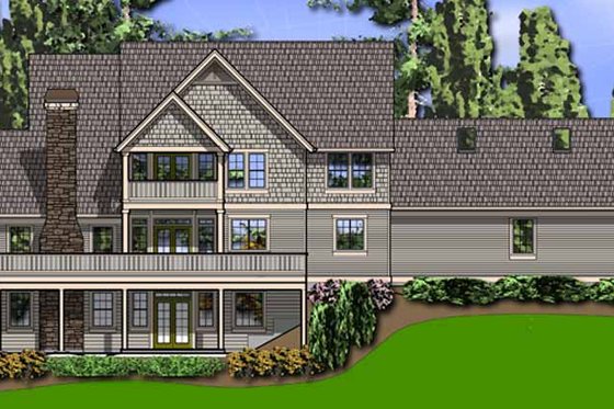 Exterior - Rear Elevation for Craftsman House Plan #48-822 - 4 bed, 3.5 bath