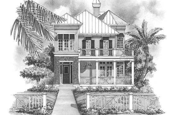 Exterior - Front Elevation 5 for Country House Plan #930-140 - 3 bed, 2.5 bath