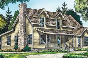 House Plan Design - Exterior - Front Elevation for Country House Plan #140-187 - 3 bed, 2 bath
