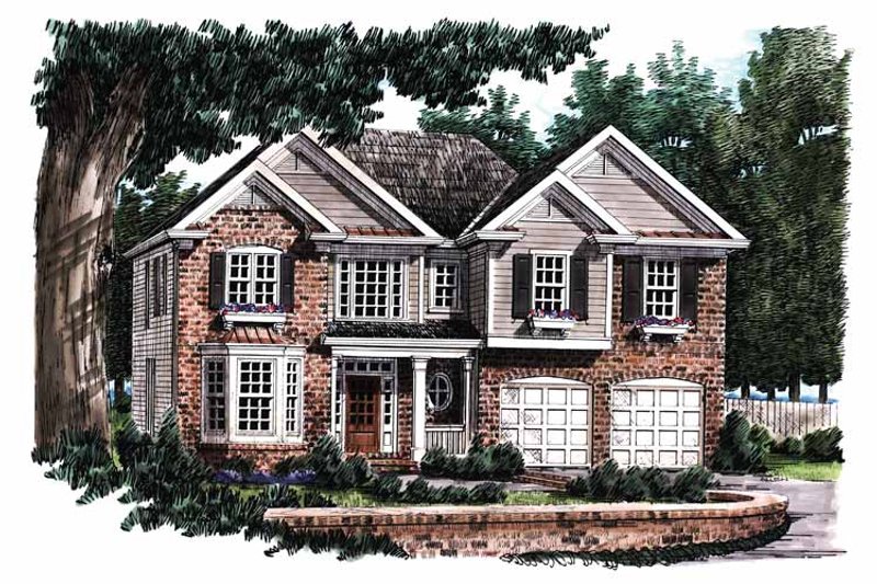 Architectural House Design - Colonial Exterior - Front Elevation Plan #927-843